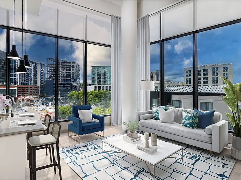 Expansive Floor-to-Ceiling Windows with City Views