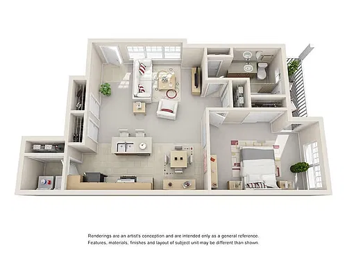 Floor plan 1BD, 1BTH B