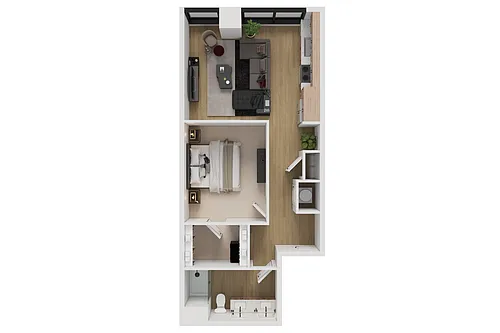 Floor plan 1 Bedroom Apartment