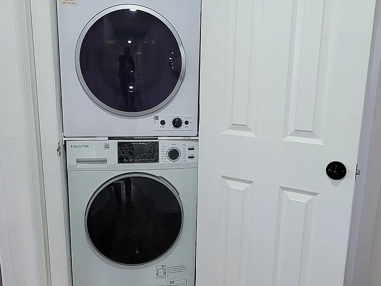In apartment washer/dryer laundry closet