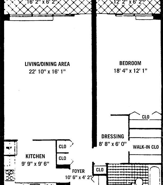 21st Floor Unit Floor-plan (1062 Sq Feet Total)