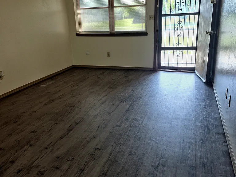 Living room with new flooring