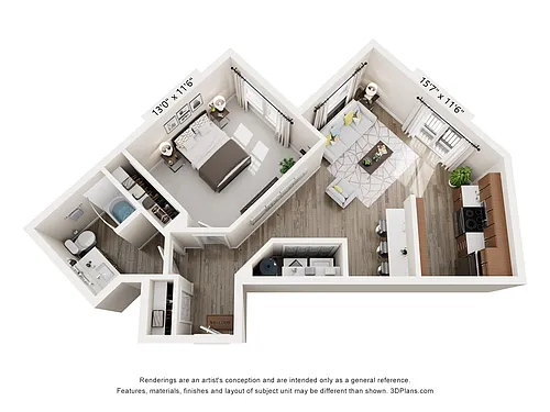 Floor plan 1x1A