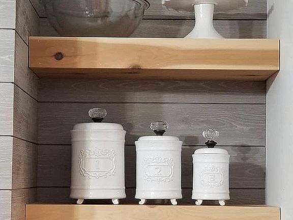 Kitchen floating shelves
