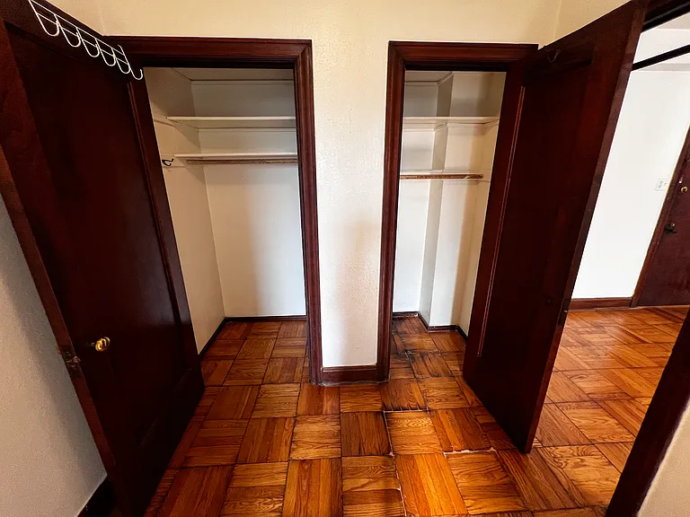 Two closets in dressing room.