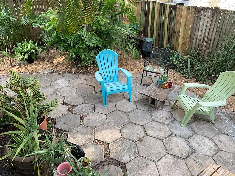 Fenced patio