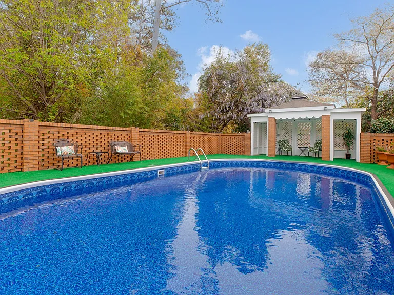 Outdoor Pool area w/Salt water pool & spacious hangout spots