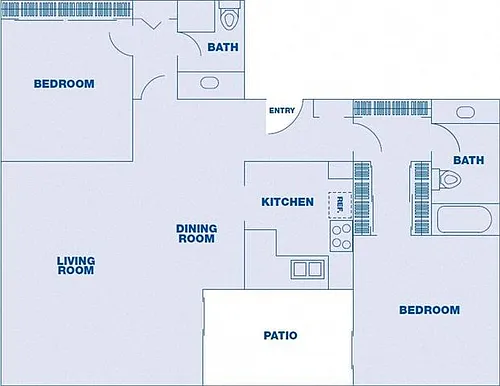 Floor plan 2 Bedroom/ 2 Bath