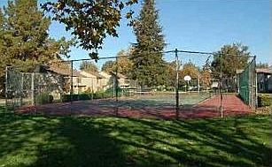 Tennis Court a few houses a way.