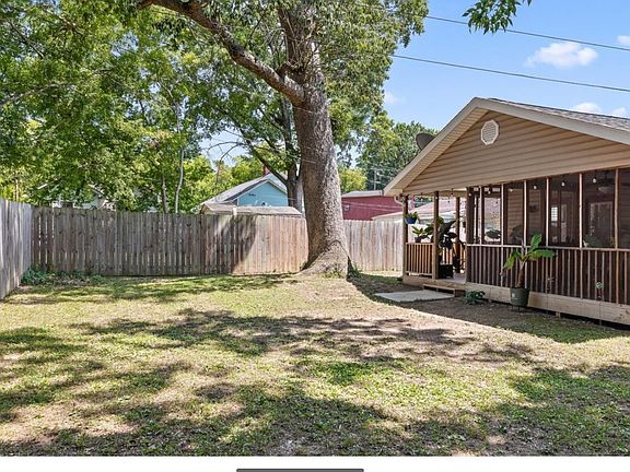 Backyard, screened in back porch.