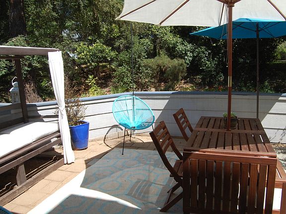Large patio overlooking Meadow Park
