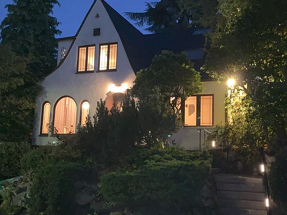 Evening view of house