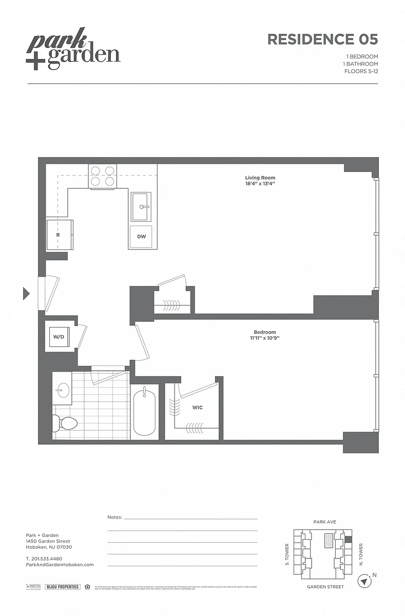 Floor plan 1 Bed/1 Bath