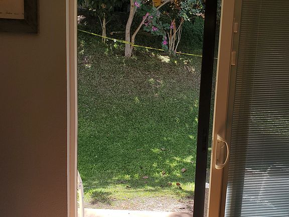 Lani door with blinds inside glass