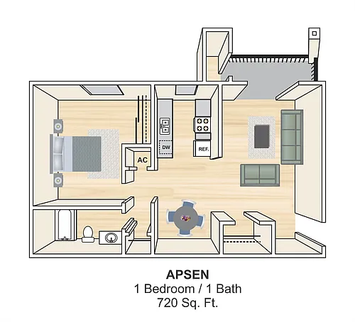Floor plan Aspen A- Rehab