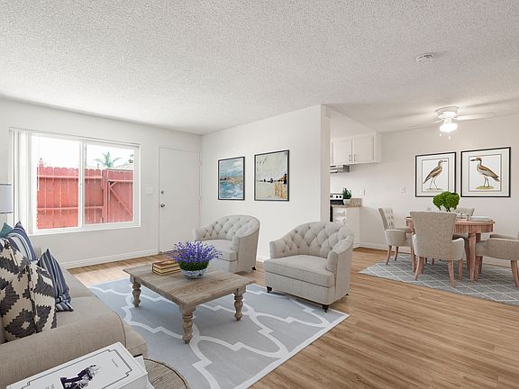 2 bedroom living and dining rooms