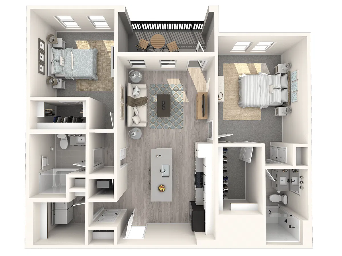 Floor plan 2 Bed/2 Bath-B2