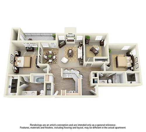 Floor plan 3 Bed 2 Bath