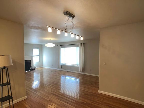 Dining area looking into living room