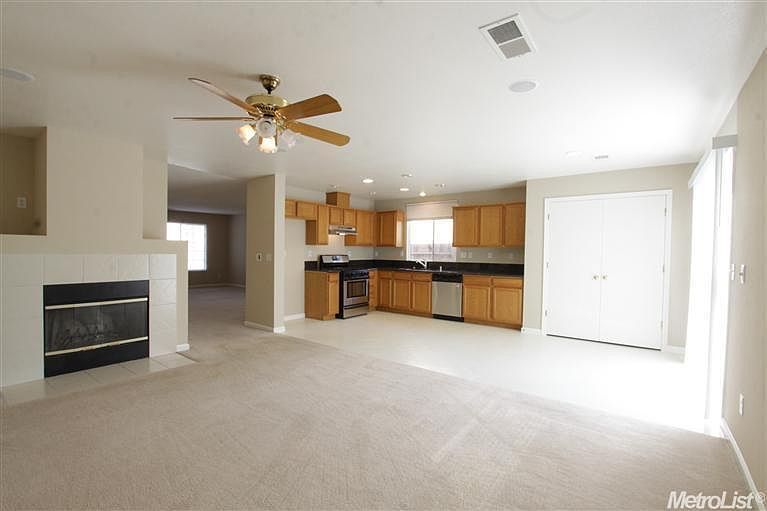 kitchen and family room