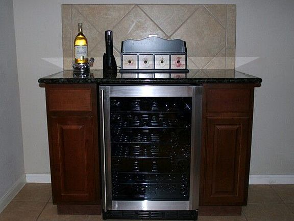 Wine fridge and cabinet