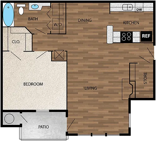 Floor plan A1B - Renovated