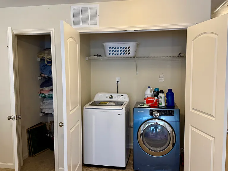 Second floor bonus room with Laundry and closet.