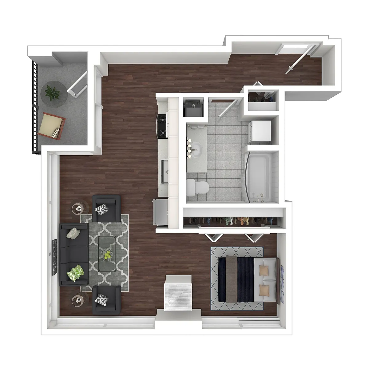 Floor plan Urban One Bedroom e6.1