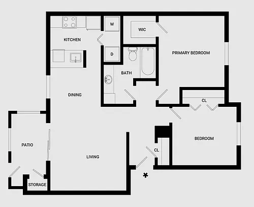 Floor plan 2 x 1 B1Uum