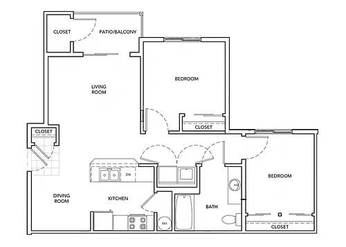 Floor plan 2 Bedrooms