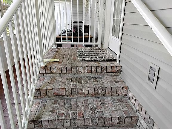 Brick steps to front door