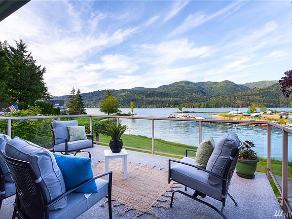 Spend mornings watching the sunrise while sipping your favorite beverage. Relax in the evening on your expansive, partially covered deck watching the fish jump, ducks swim, eagles fly, and clouds roll by