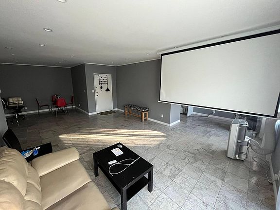 opened projector screen