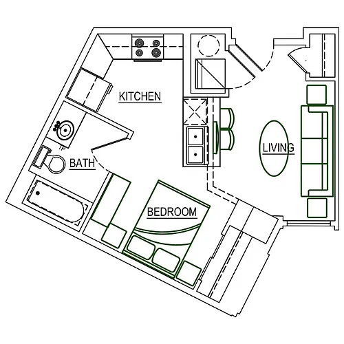 Floor plan Seaboard Studio