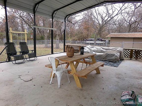 large covered sitting area