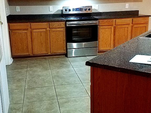 Kitchen with new stove