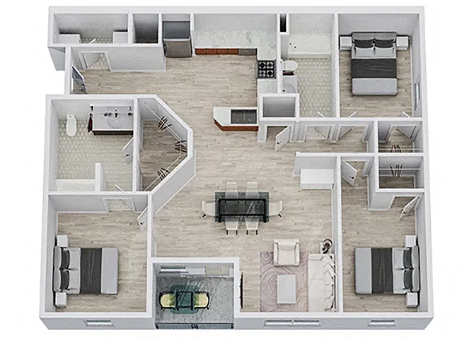 Floor plan Three-Bedroom