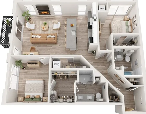 Plan C9 | 2 bedroom, 2 bathroom Plan C9 | 2 bedroom, 2 bathroom