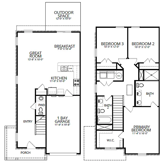 Floor plan Three Bedroom