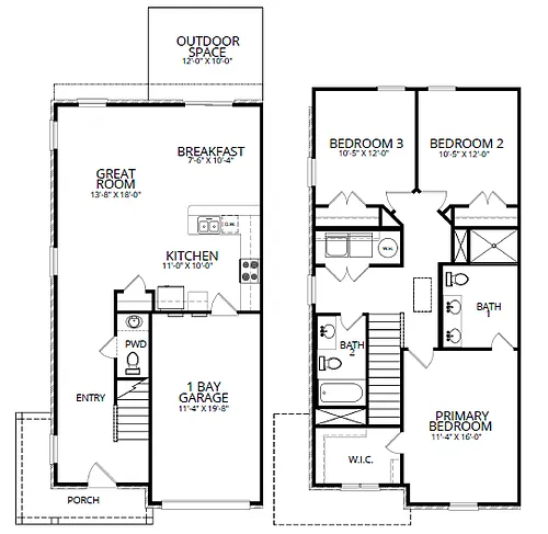 Floor plan Three Bedroom