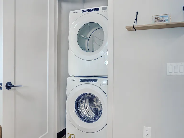 Enjoy the convenience of an in-home, full-sized washer and dryer.