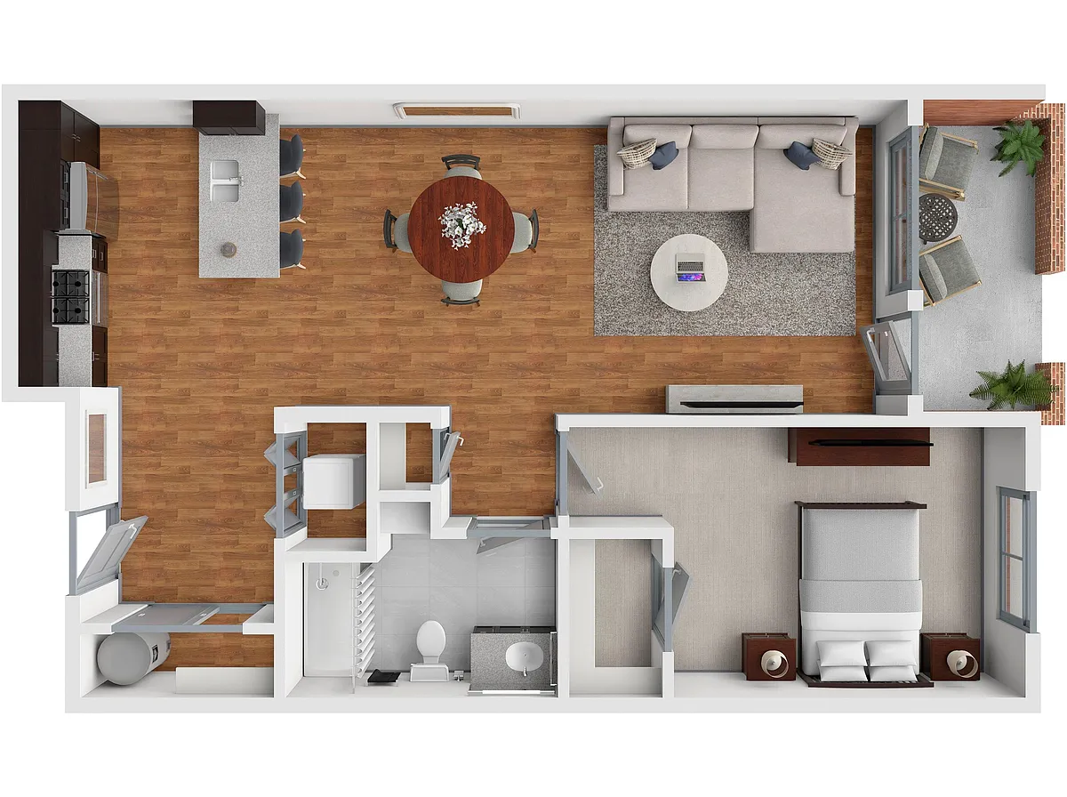 Floor plan 1x1h