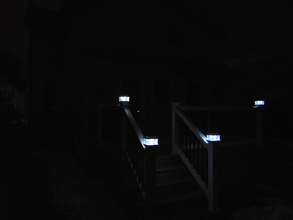 Night lights on private deck