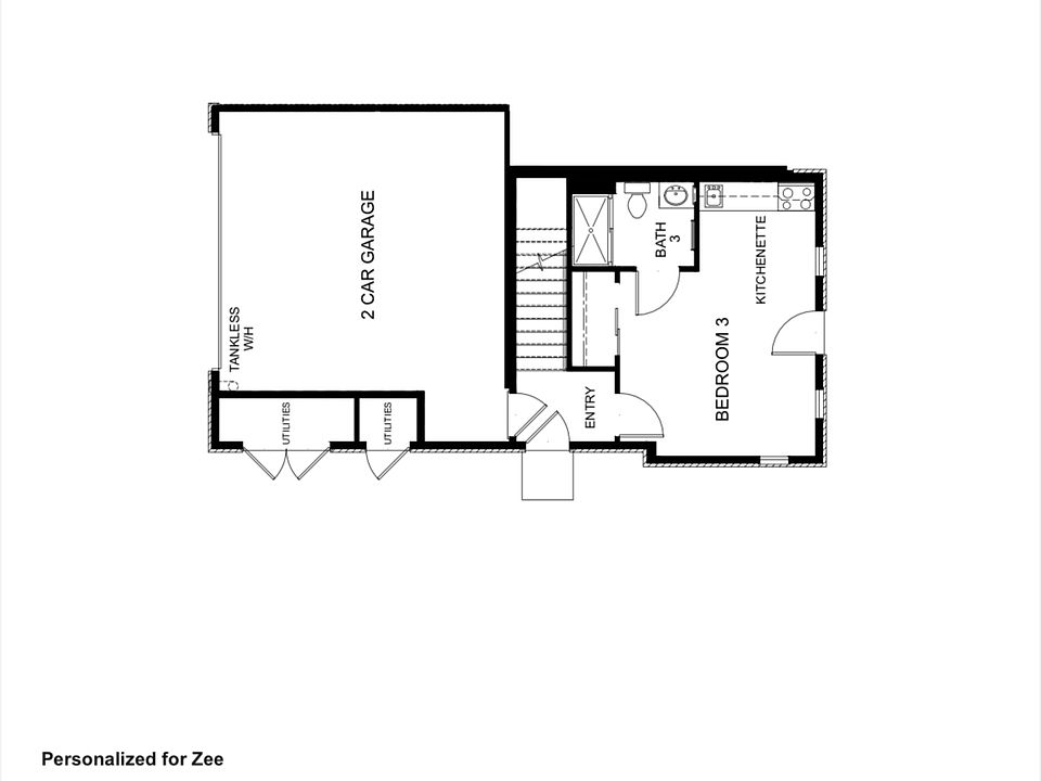 First floor plan (bedroom on first floor not available for rent)