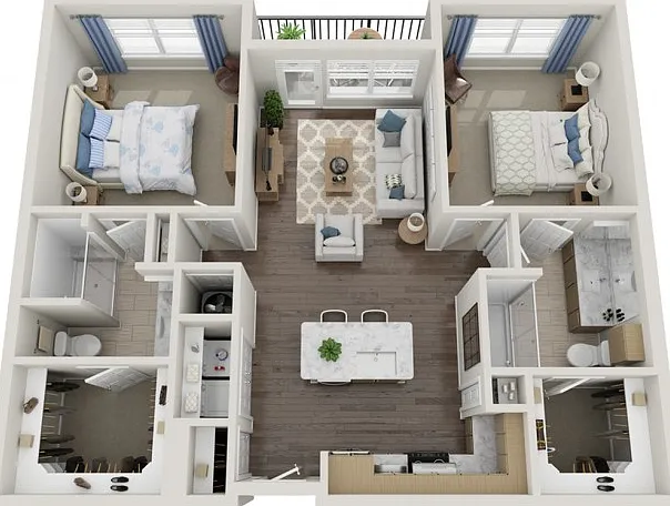 Floor plans are artist's rendering. All dimensions are approximate. Actual product and specifications may vary in dimension or detail. Not all features are available in every apartment. Prices and availability are subject to change. Floor plans are artist
