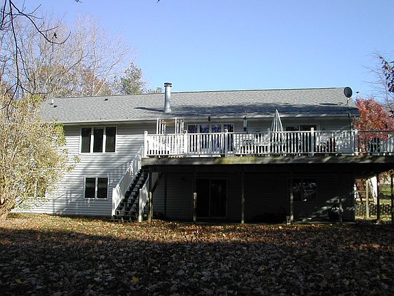 View of deck from back yard