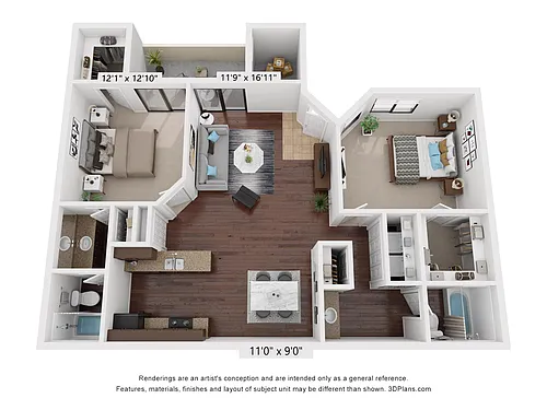 Floor plan 2X2-988