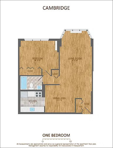 Floor plan One Bedroom Large