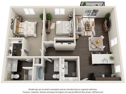 Floor plan 2x2B