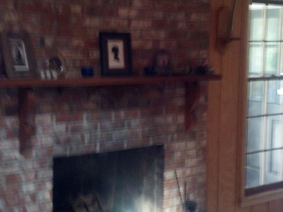 Real log fireplace